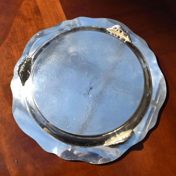 W&S Blackinton Kings Court Silverplate Tray 12.75" Round Pattern 689 - Picture 5 of 6
